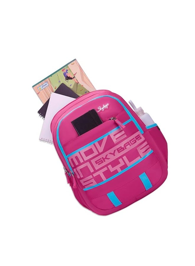 سكاي باجز Skybags Peeps 36L Casual Backpack for Boys & Girls with 3 Compartments, Air Mesh Back Panel, Built-to-Last Straps & Bottle Pockets | Adjustable Shoulder Strap | Stylish Backpack for Kids - Unisex - Image 2